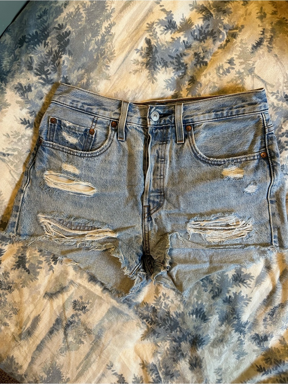 Levi's 501 Distressed Denim Jean Shorts